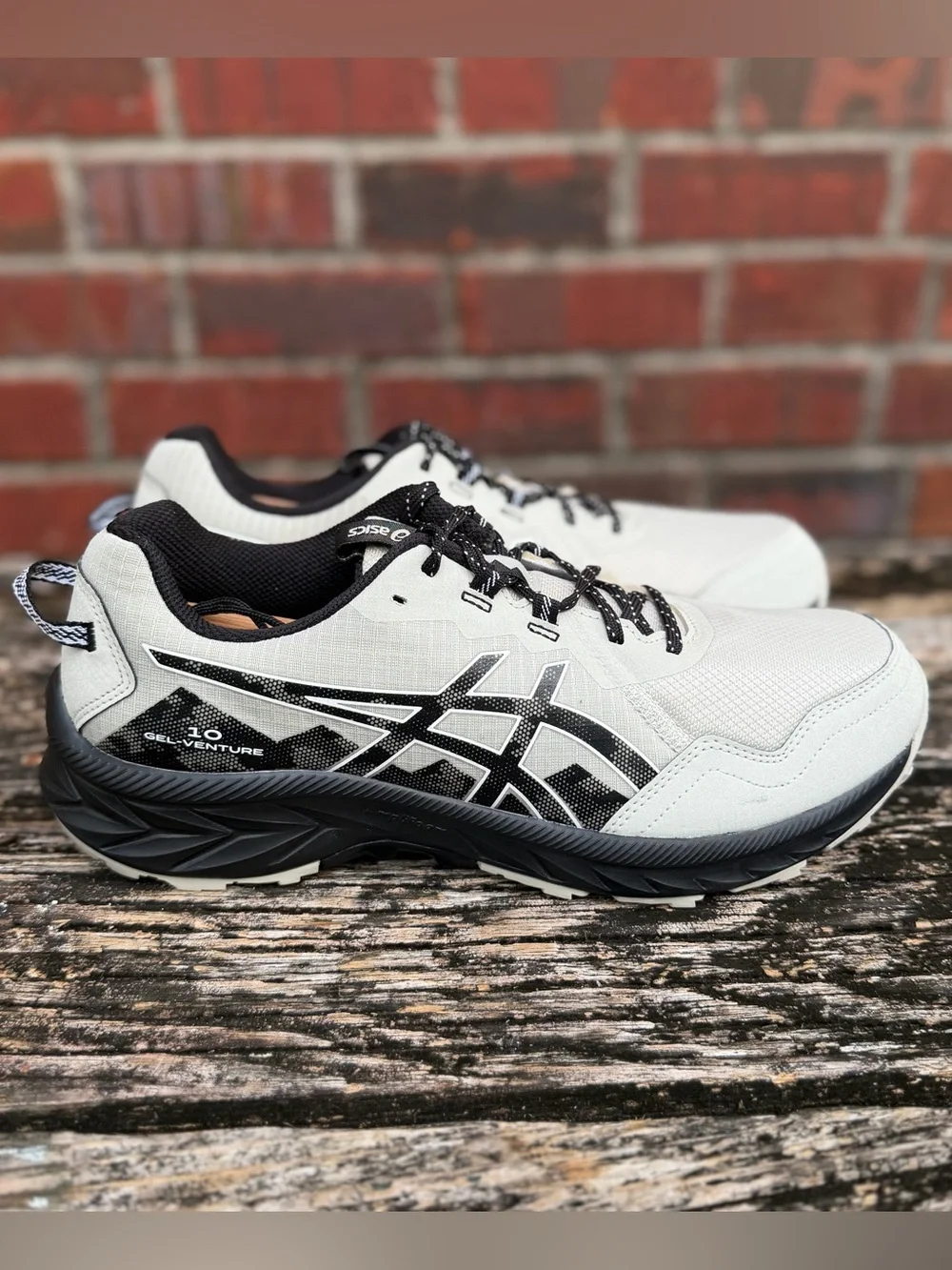 ASICS GEL Venture 10 Men’s Sz 10.5 White Sage/Black Trail Running Shoes X4